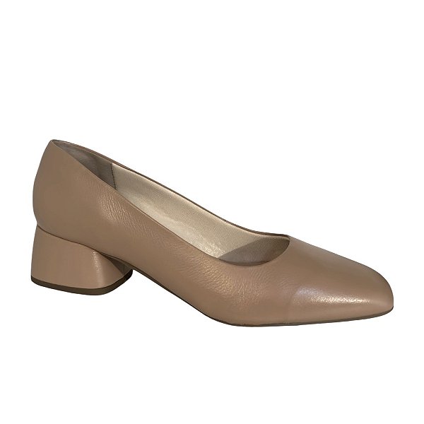 Scarpin salto quadrado nude