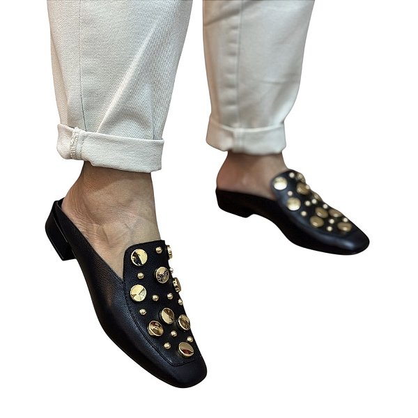 Mule preto spikes ouro