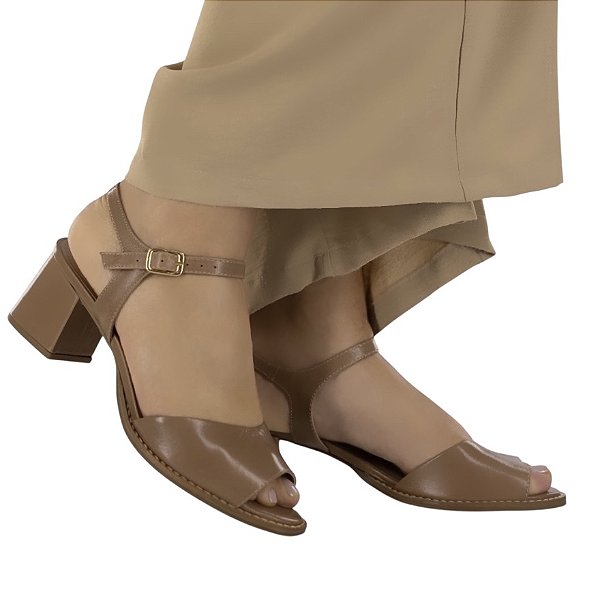 Sandália bloco Taupe