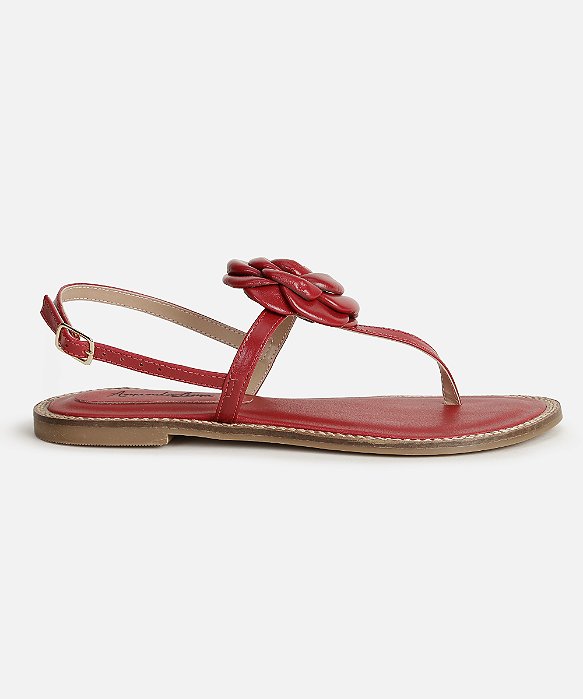 Rasteira flor vermelha