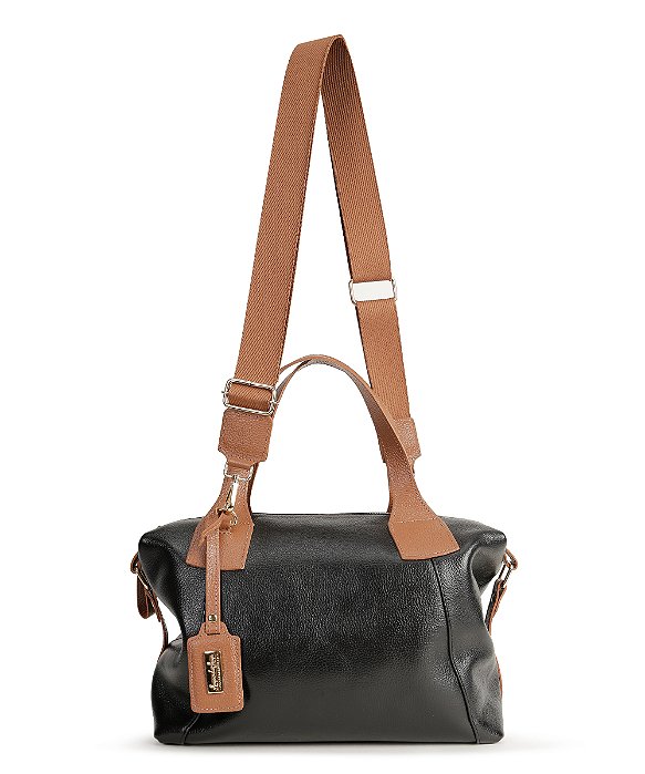 Bolsa Jade couro Preto/Caramelo