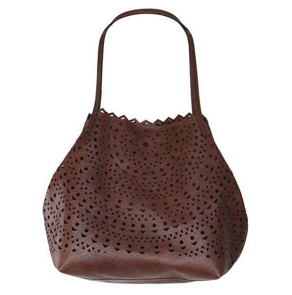 Bolsa Laser em couro conhaque