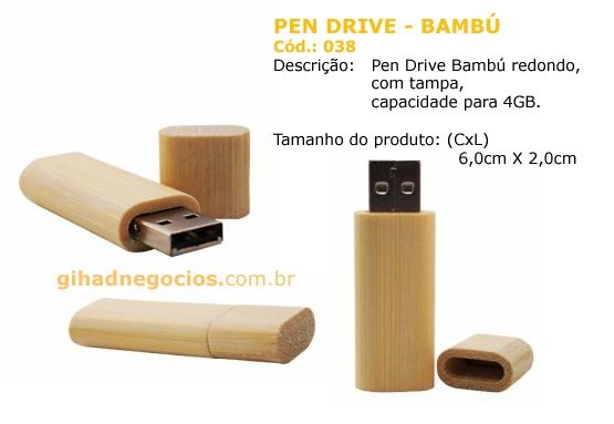 Pen Drive Bambu 038  - MAIS MODELOS