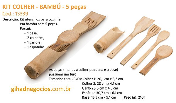 Kit Colher de Bambu 13339 - VER MAIS MODELOS