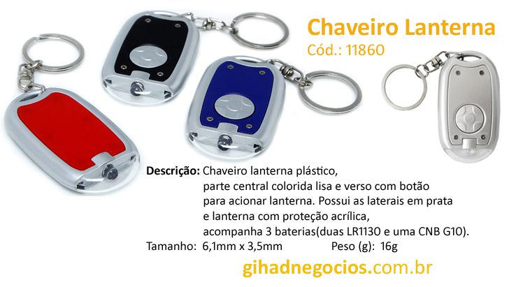 Chaveiro Lanterna 11860 - MAIS MODELOS