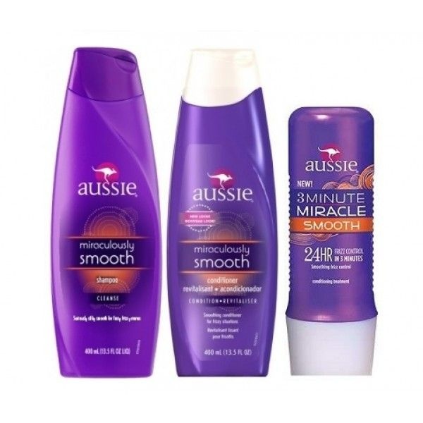 Resultado de imagem para Kit Aussie Smooth Shampoo + Condicionador + Mascara 3 Minute