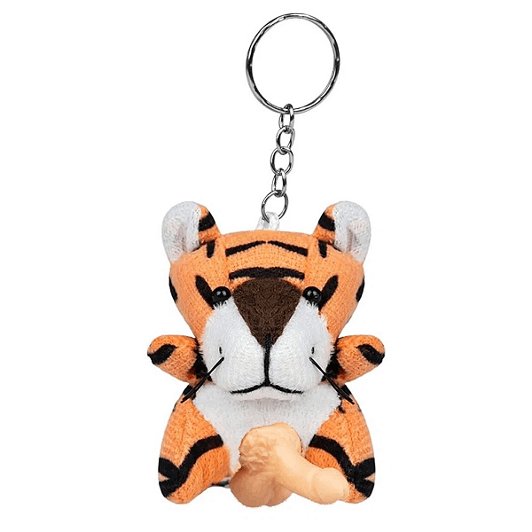 CHAVEIRO TIGRE BICHINHO EM PELÚCIA COM GENITAL