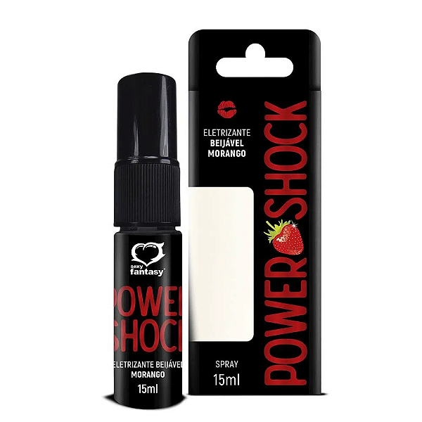 POWER SHOCK SABOR MORANGO EXCITANTE ELETRIZANTE BEIJAVEL UNISSEX 15ML
