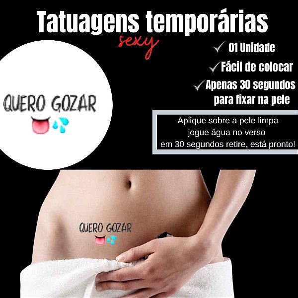 QUERO GOZAR LINGUA E SALIVA TATUAGEM TEMPORARIA