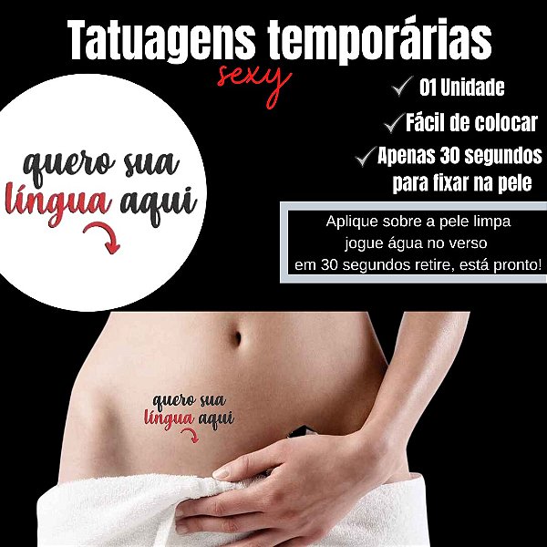 QUERO SUA LINGUA AQUI TATUAGEM TEMPORARIA