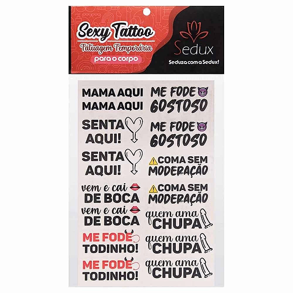 CARTELA TATUAGEM TEMPORÁRIA ME FODE GOSTOSO