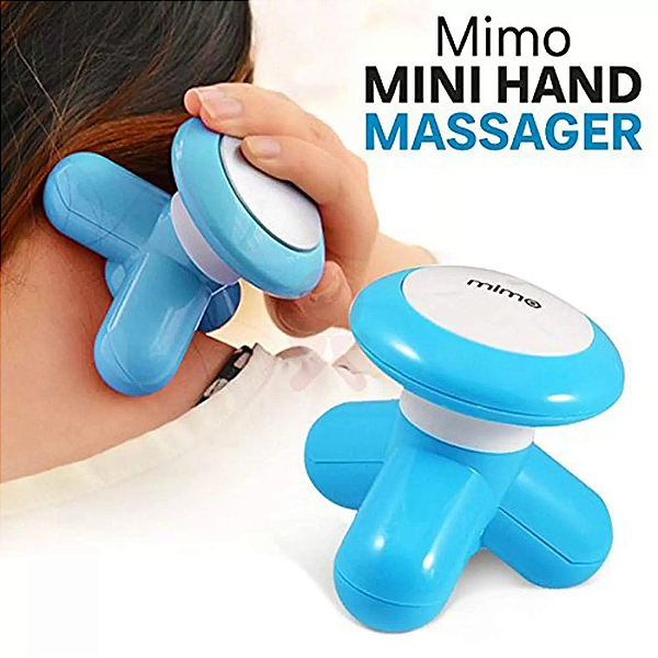 MINI MASSAGEADOR PORTÁTIL A PILHA OU USB COM 3 PONTOS RELAXANTES VIBRADOR MIMO VIBRADOR