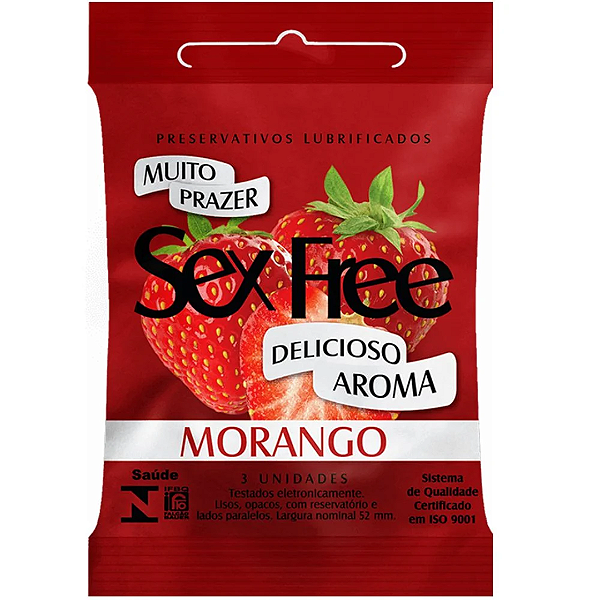 PRESERVATIVO MORANGO COM 3 UNIDADES
