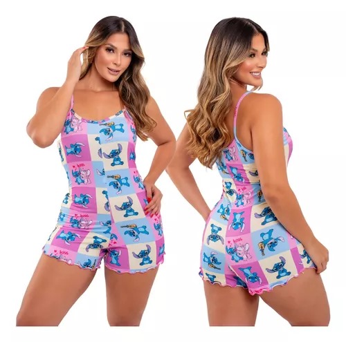 PIJAMA BABYDOLL MACAQUITO ONDINHA VIRGINIA- DIVERSAS ESTAMPAS