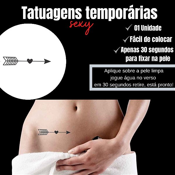 SETA DO AMOR TATUAGEM TEMPORARIA
