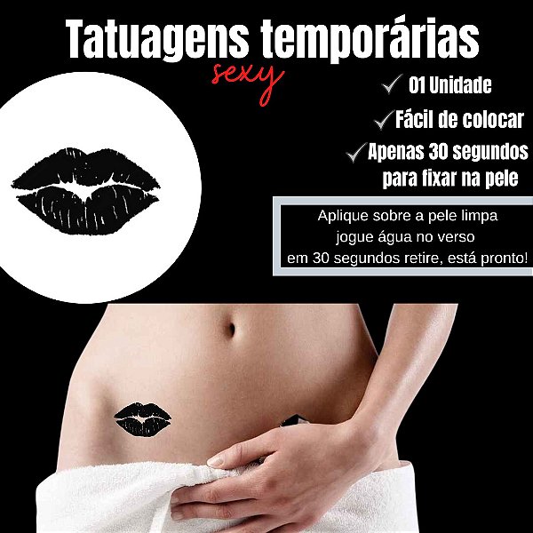 BOCA BRILHA NO ESCURO TATUAGEM TEMPORARIA