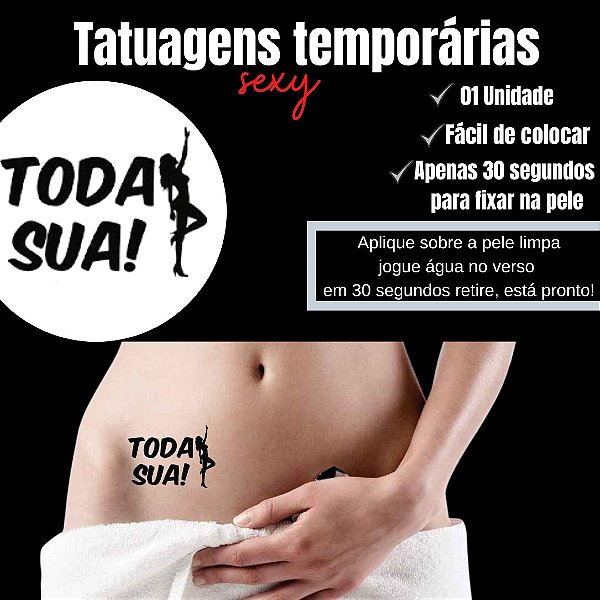 TODA SUA BRILHA NO ESCURO TATUAGEM TEMPORARIA