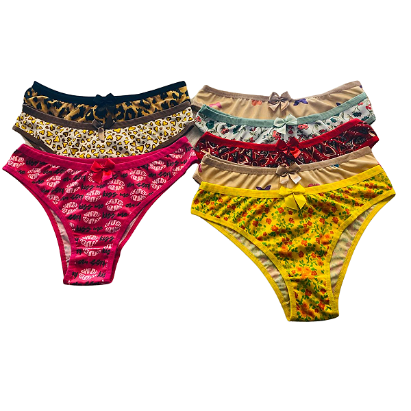 CALCINHA TRADICIONAL COM LAÇO- DIVERSAS CORES E ESTAMPAS