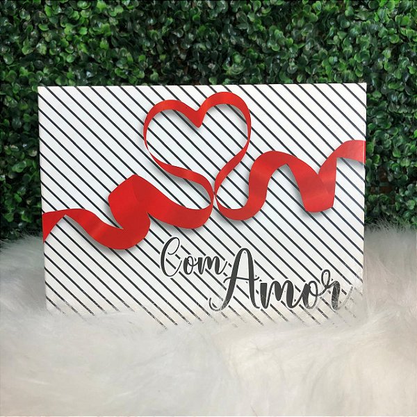 CAIXA PARA PRESENTE RETANGULAR COM AMOR