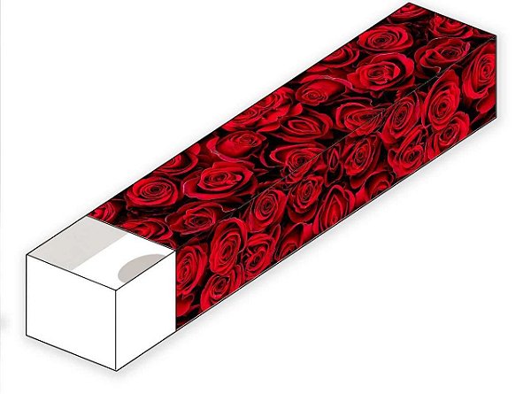 CAIXA PARA PRESENTE ESTAMPA ROSAS VERMELHAS