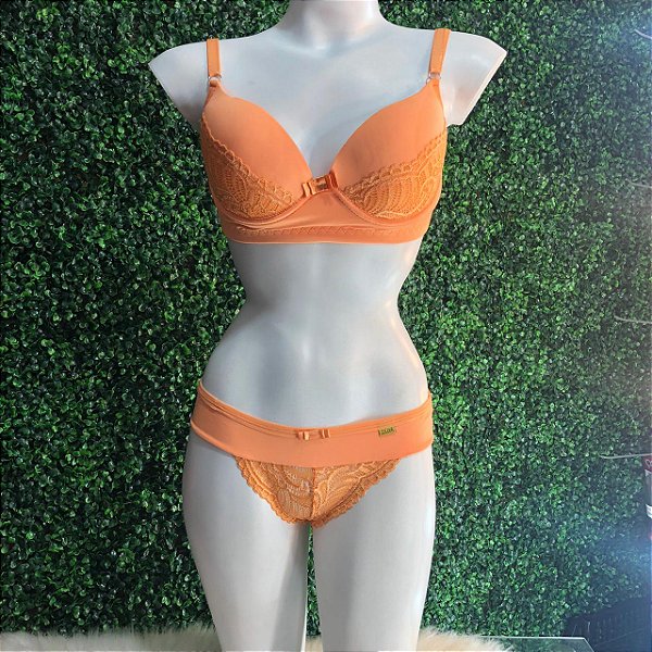 CONJUNTO LINGERIE ENCANTO SOLAR- LARANJA