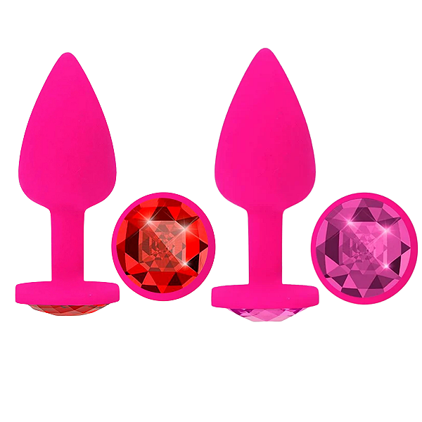 PLUG ANAL PINK DE PLASTICO AVELUDADO PEQUENO P