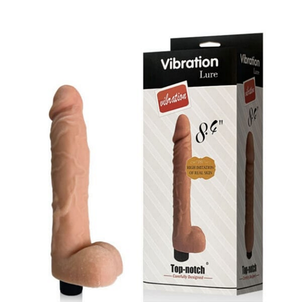 PROTESE PENIS 21,5 x 4 CM RALISTICO COM ESCROTO E COM VIBRADOR