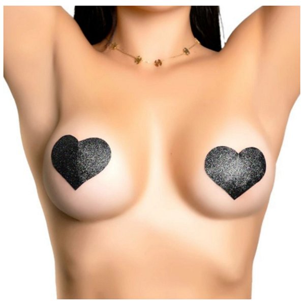 TAPA MAMILO FORMATO DE CORAÇÃO BRILHANTE