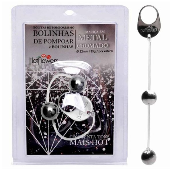 BOLINHA METAL CROMADA POMPOAR 02 UNIDADES