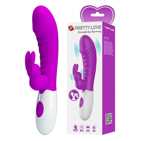 VIBRADOR PONTO G E ESTIMULADOR COM 30 MODOS DE VIBRAÇÃO - NAUGTHY BUNNY