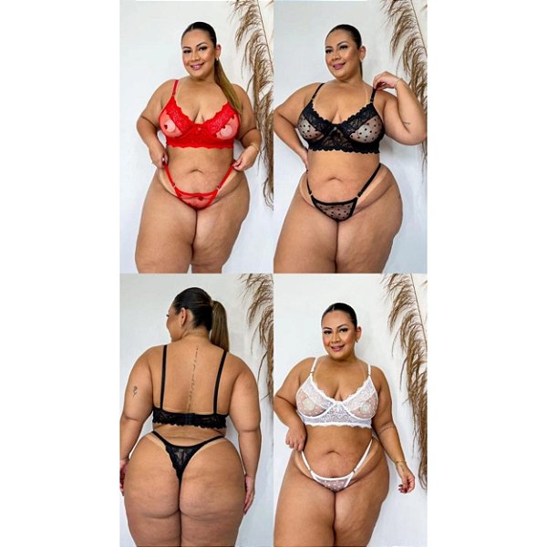 CONJUNTO CORAÇÃO PLUS SIZE 50/52