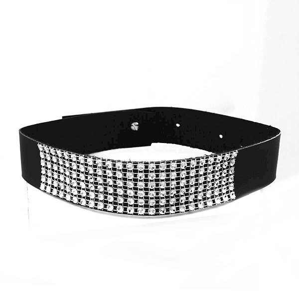 GARGANTILHA COM STRASS DOMINATRIX