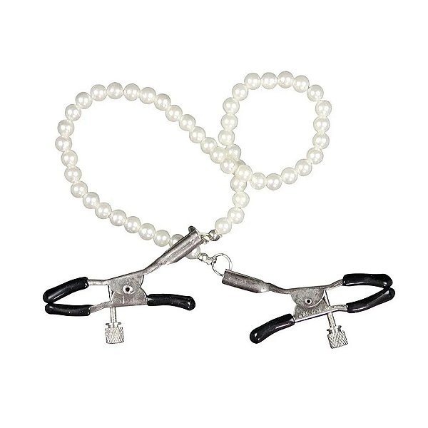 GRAMPOS/PRENDEDOR PARA MAMILOS SEIOS COM CORRENTE DE PÉROLAS BONDAGE E BDMS