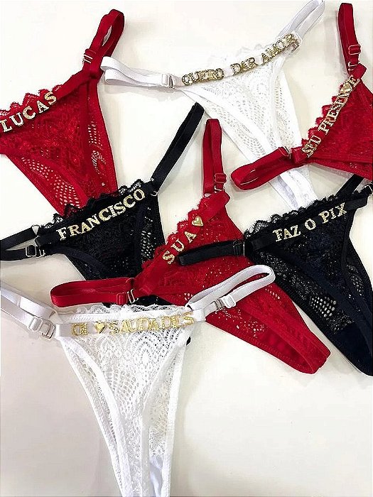 CALCINHA TANGA PERSONALIZAVEL AJUSTÁVEL EM RENDA
