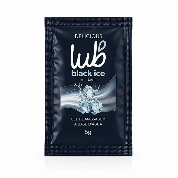 SACHÊ LUB BLACK ICE GEL BEIJÁVEL DE MASSAGEM 5G DELICIOUS