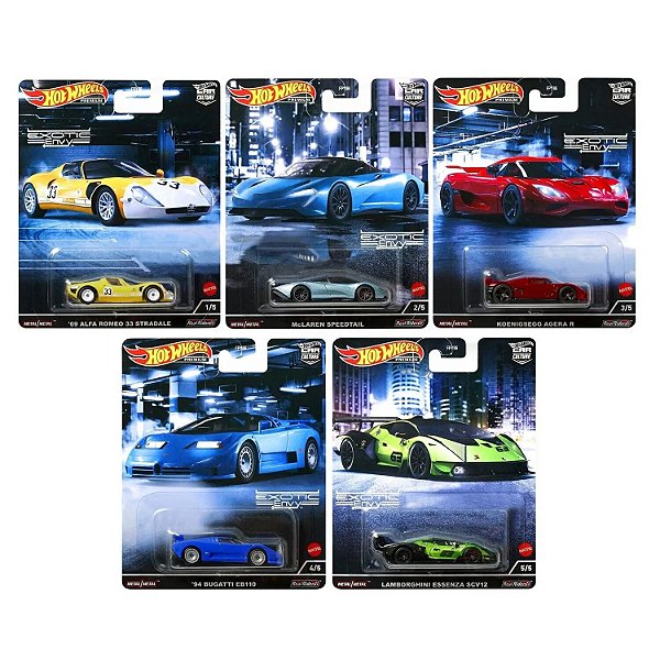 Set 5 Miniaturas Hot Wheels Premium - Exotic Envy 2