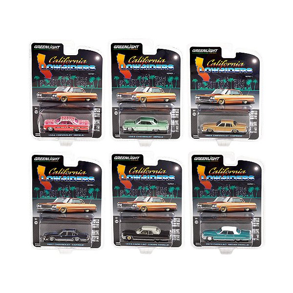 Set com 6 Greenlight 1:64 - California Lowriders 1