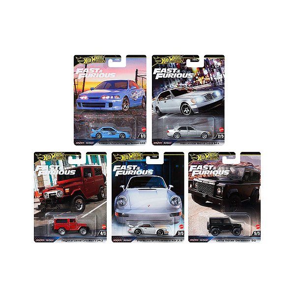 Set 5 Miniaturas Hot Wheels Premium 1:64 Fast & Furious #956G