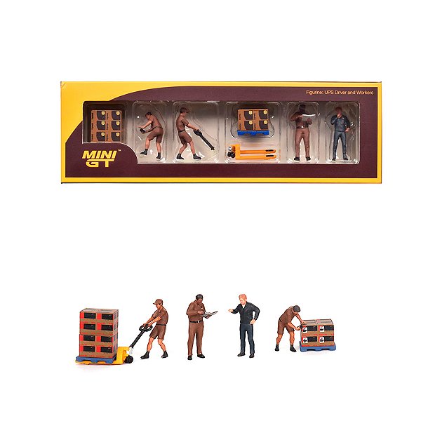 Diorama Mini GT 1:64 Funcionários & Objetos UPS