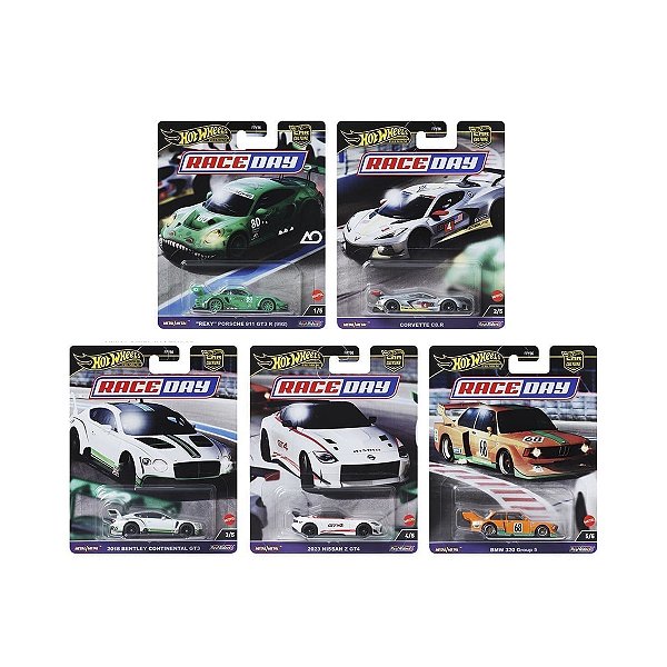 Set 5 Miniaturas Hot Wheels Premium 1:64 Race Day #FPY86-961D