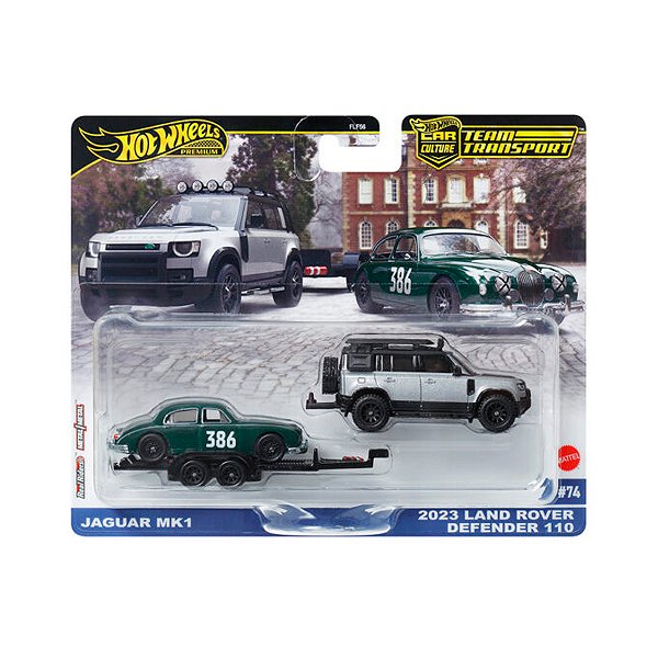 Hot Wheels 1:64 Team Transport Jaguar MK 1 + Defender