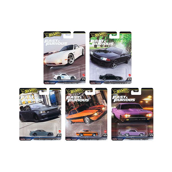 Set Hot Wheels Premium 1:64 Velozes e Furiosos Lote K 2025