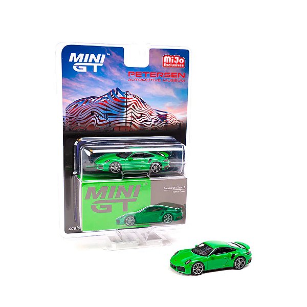 Mini GT 1:64 Porsche 911 Turbo S (Python Green) - Petersen Excl.