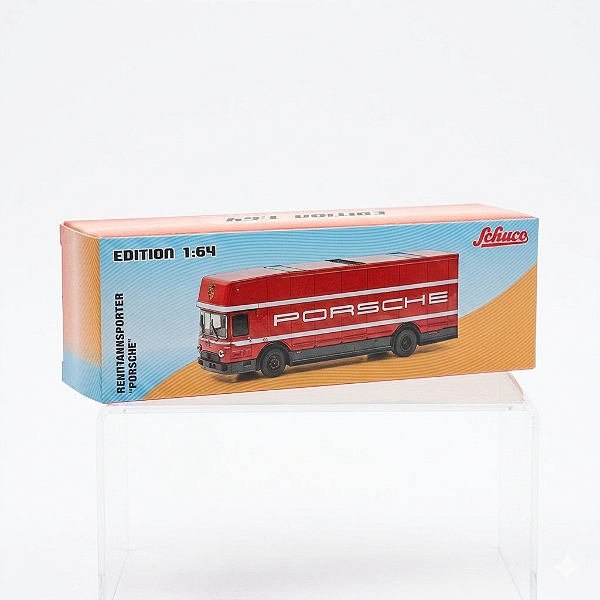 Schuco 1:64 Renntransporter Porsche