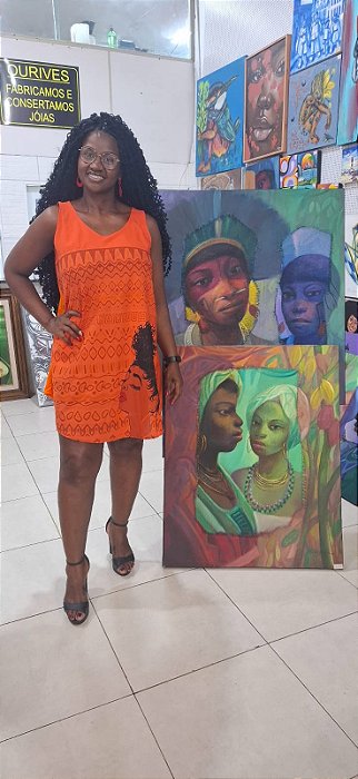 Vestido afro power big   laranja