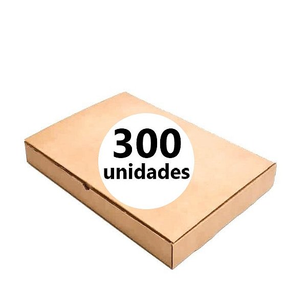 Caixa de Papelão - C:40,0 x L:28,0 x A:5,0cm - Parda - Onda Simples - Pacote com 300 Unidades