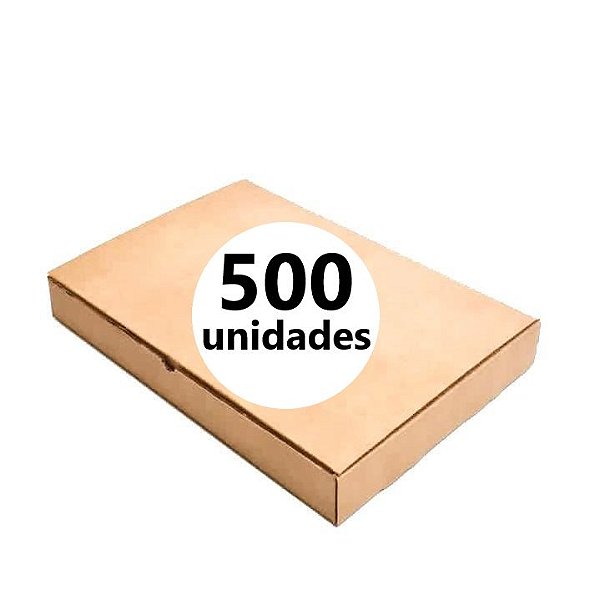 Caixa de Papelão - C:40,0 x L:28,0 x A:5,0cm - Parda - Onda Simples - Pacote com 500 Unidades