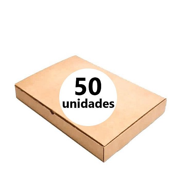 Caixa de Papelão - C:40,0 x L:28,0 x A:5,0cm - Parda - Onda Simples - Pacote com 50 Unidades