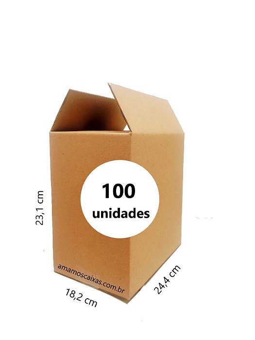 Caixa de Papelão Parda para 12 Garrafas de 355ml - C: 24,4cm L: 18,2cm A: 23,1cm - Pacote com 100 Unidades