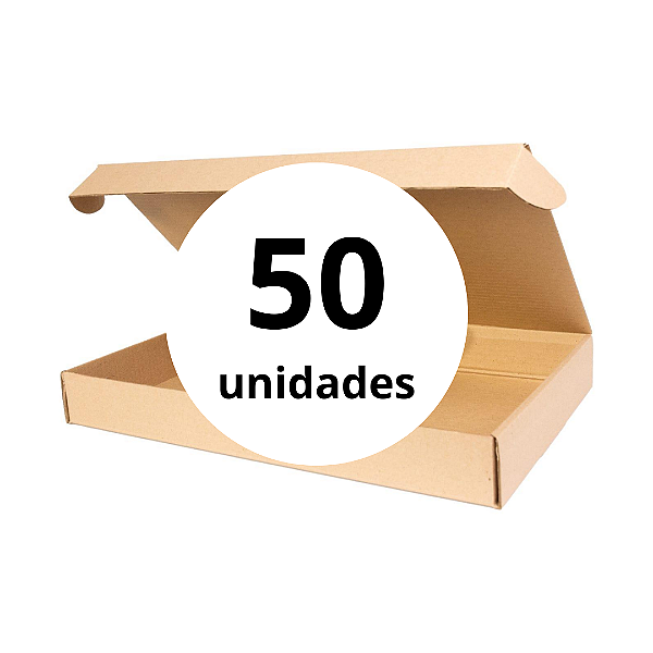Caixa de Papelão para Transporte de Salgados e Doces C:47,5cm L:30,0 A:6,0 Pacote com 50 Unidades - Parda lisa